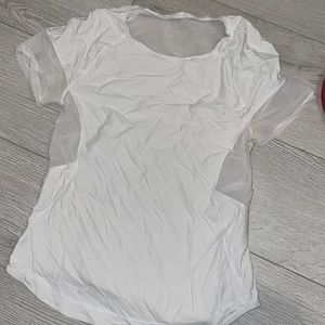 Lulu lemon mesh white t shirt